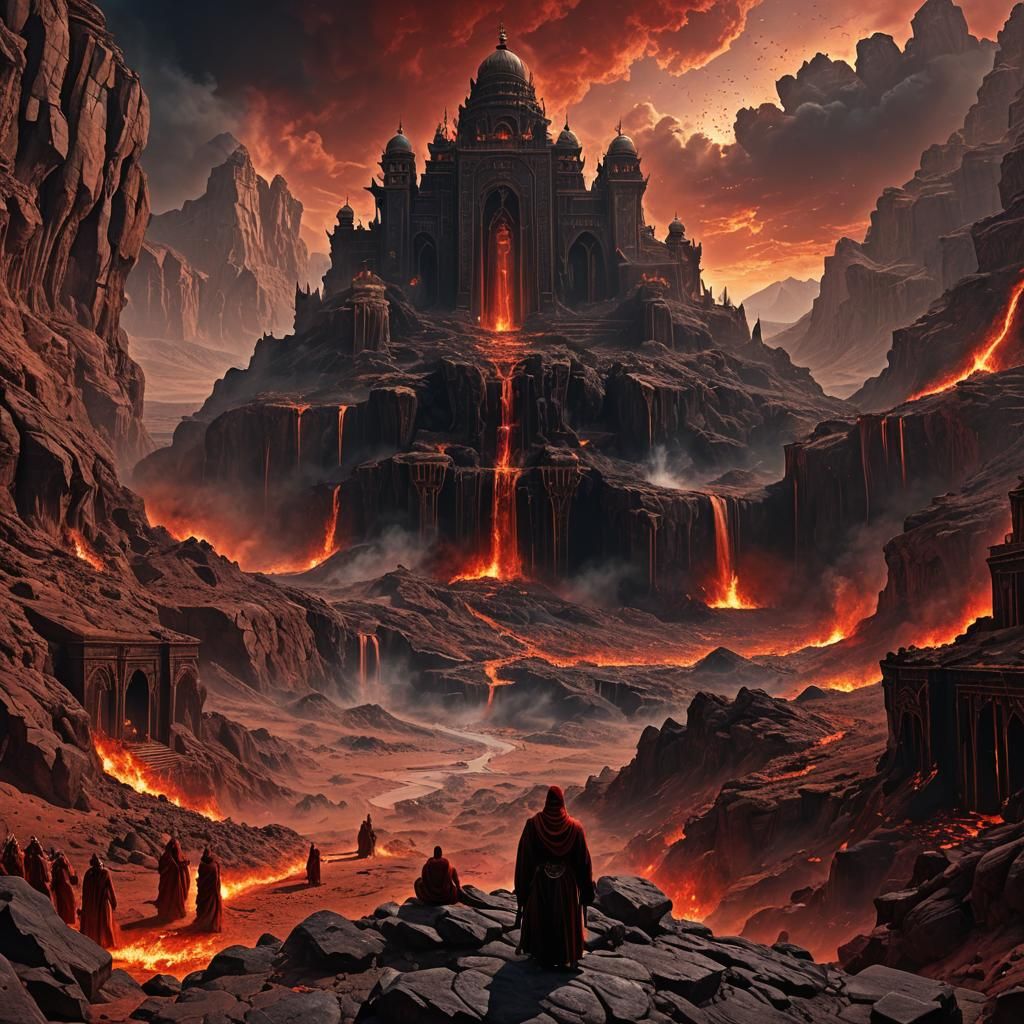 Apocalyptic Desert Throne of Dijjal in Matte Painting