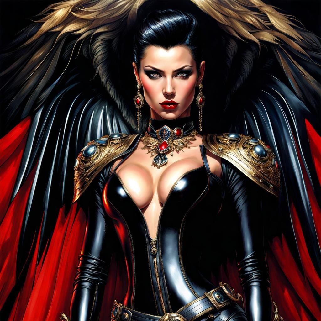 Dominant Woman in Latex: Fantasy Magazine Cover Art