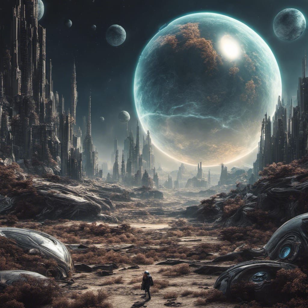 Hyperrealistic Futuristic Planet in Cinematic Lighting