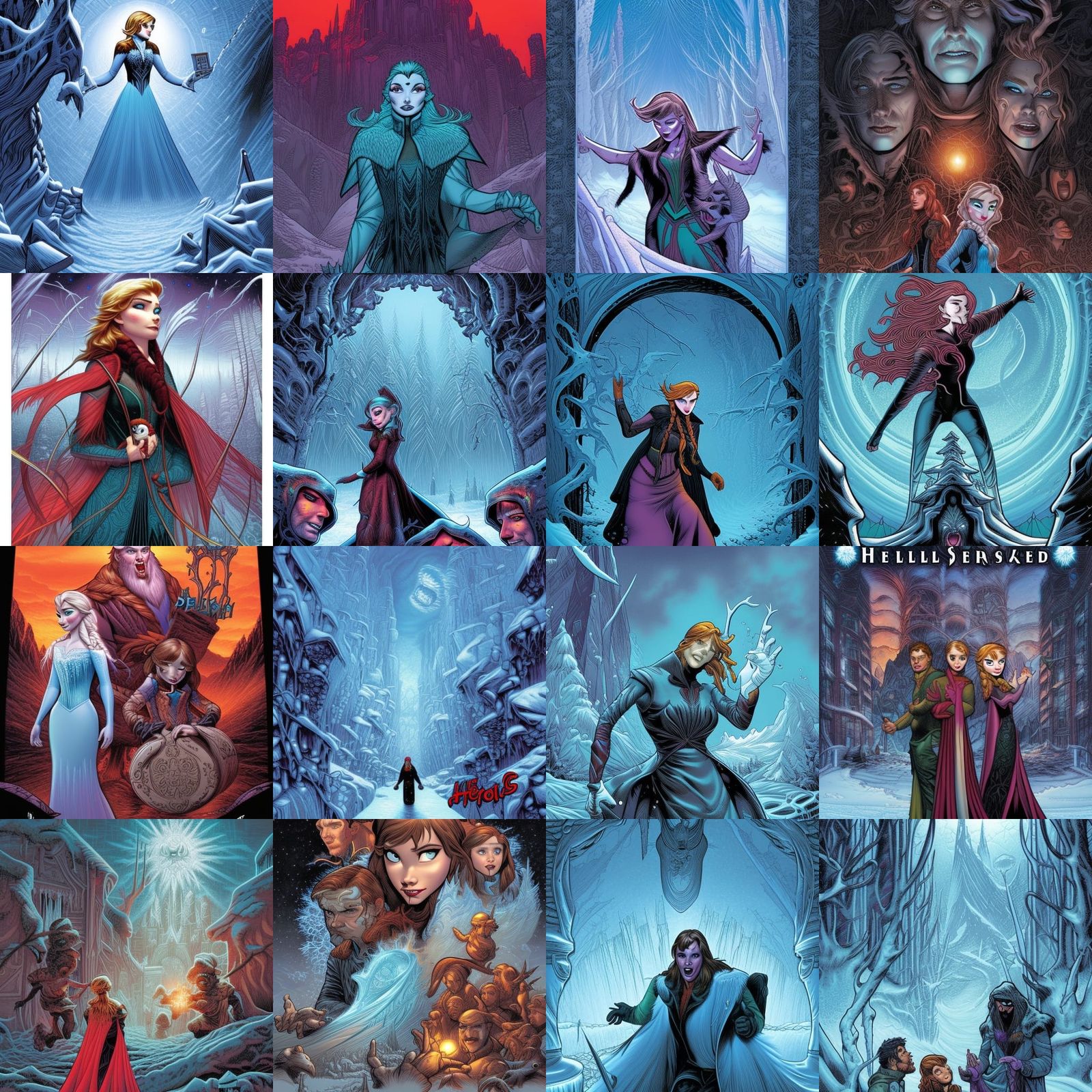 Frozen Hellscape in Comic Book Style