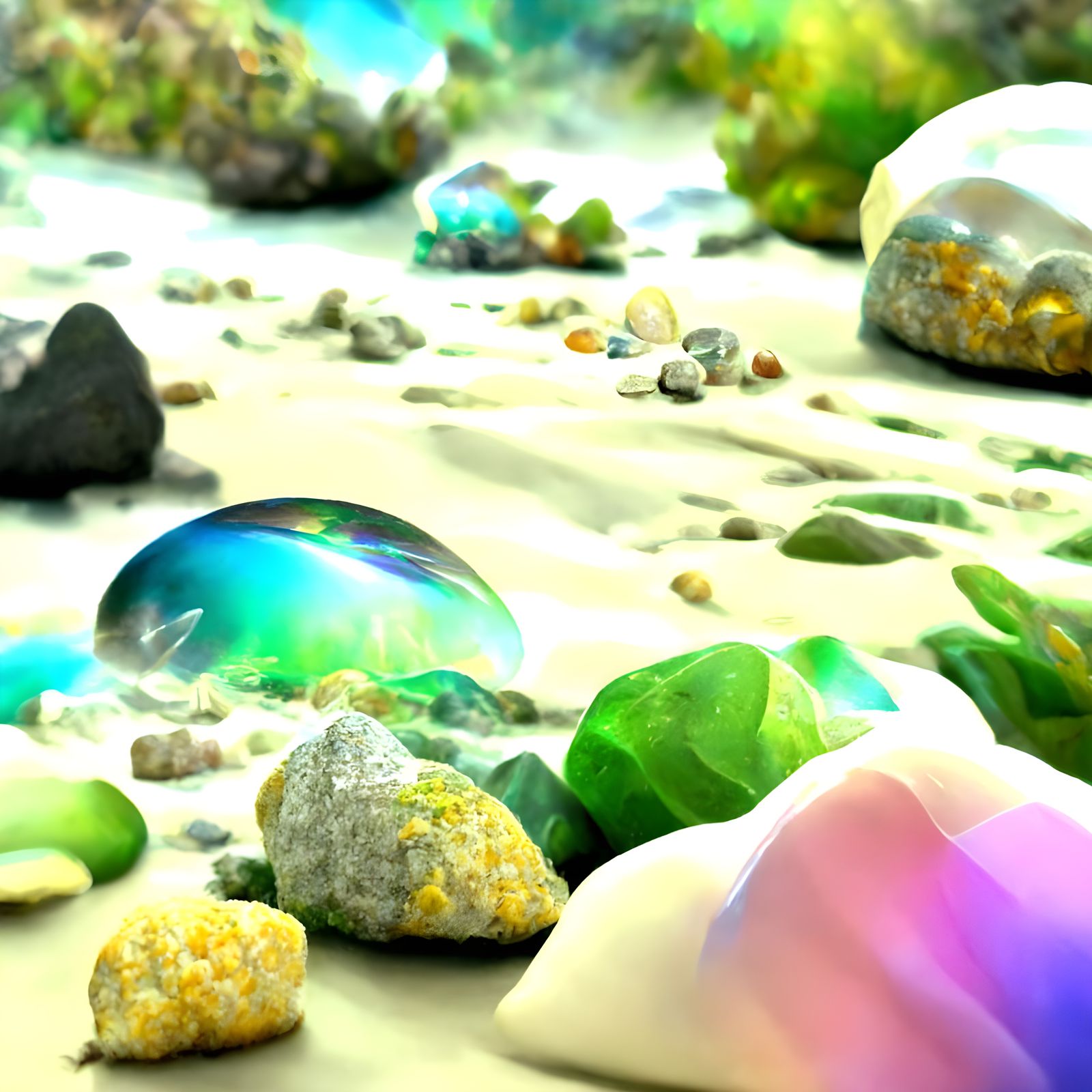 Fantasy Island: Crystal Waters and Colorful Pebbles
