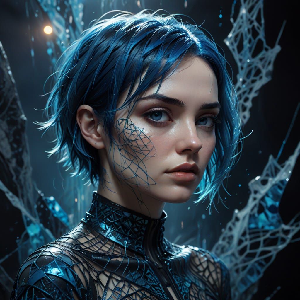 Melancholic Gothic Woman Portrait in Digital Art