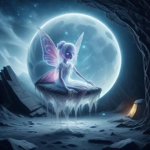 fairies on the moon paradise oil painting