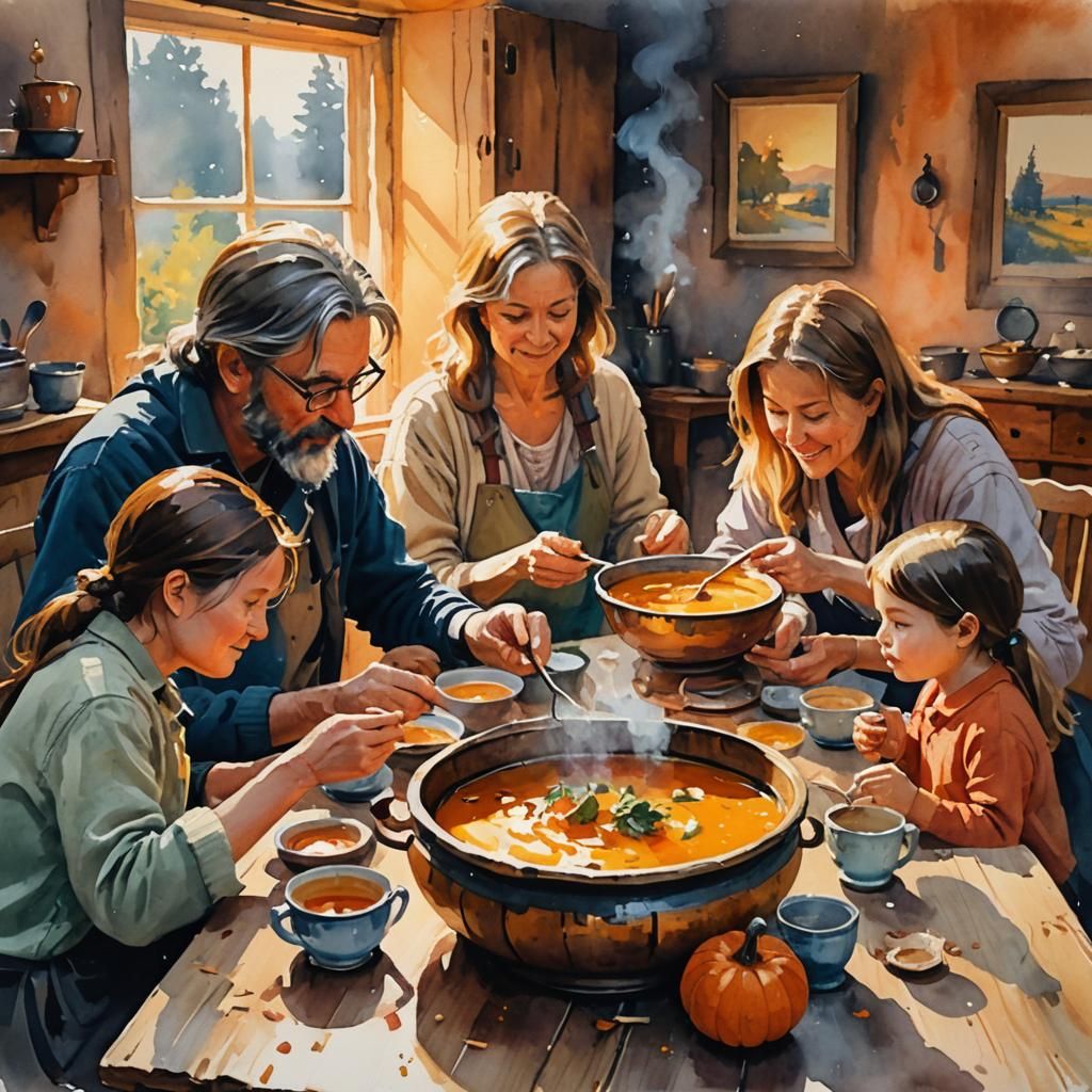Impressionist Family Meal: Autumnal Pumpkin Soup