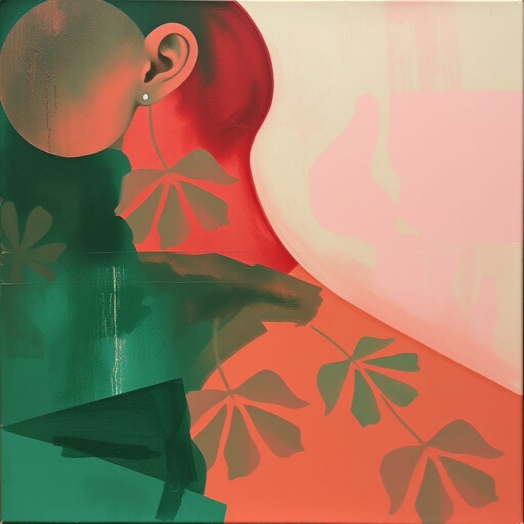 Loving Ruby Delicate Abstract Art