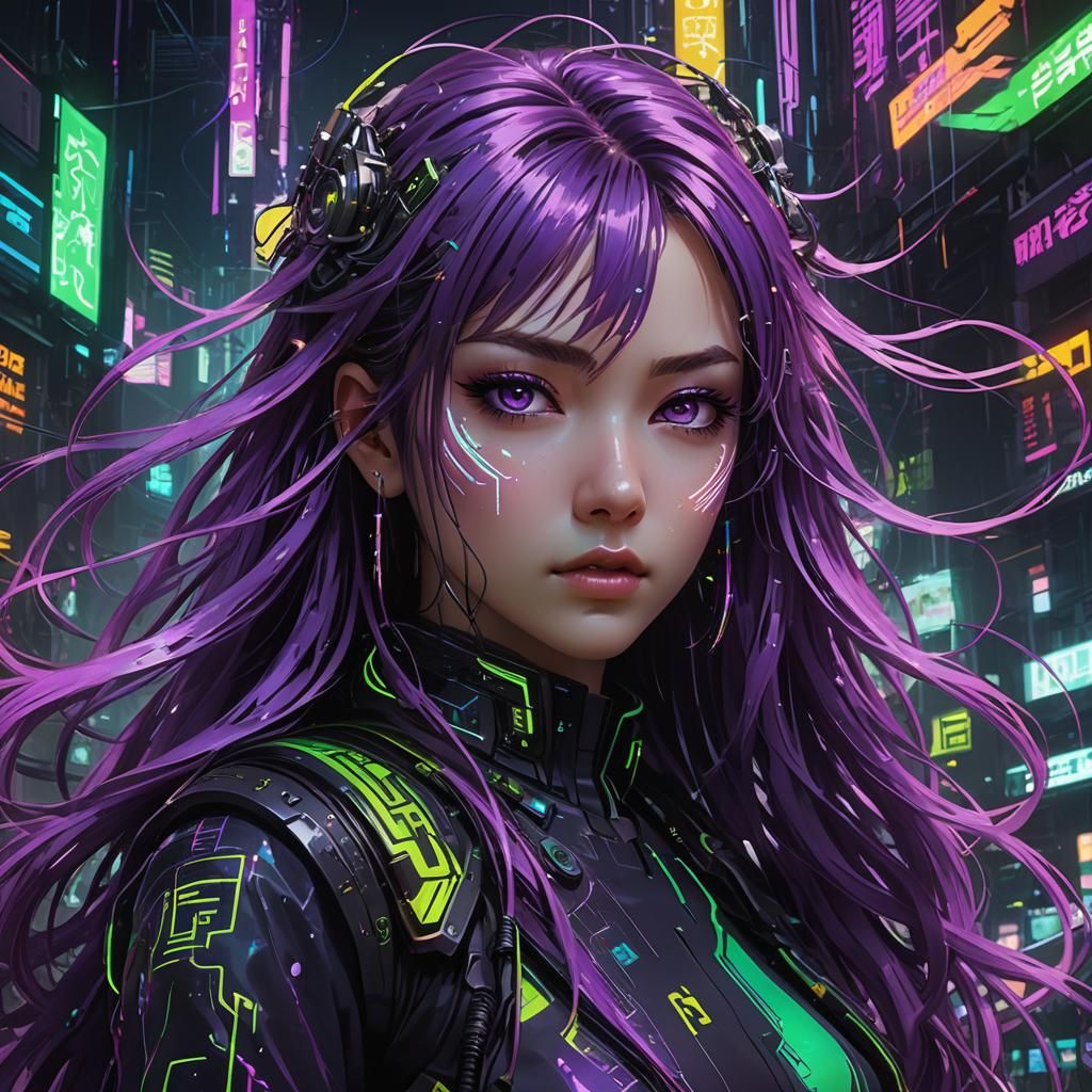 Cyberpunk Glitch Goddess in Ethereal Digital Fantasy