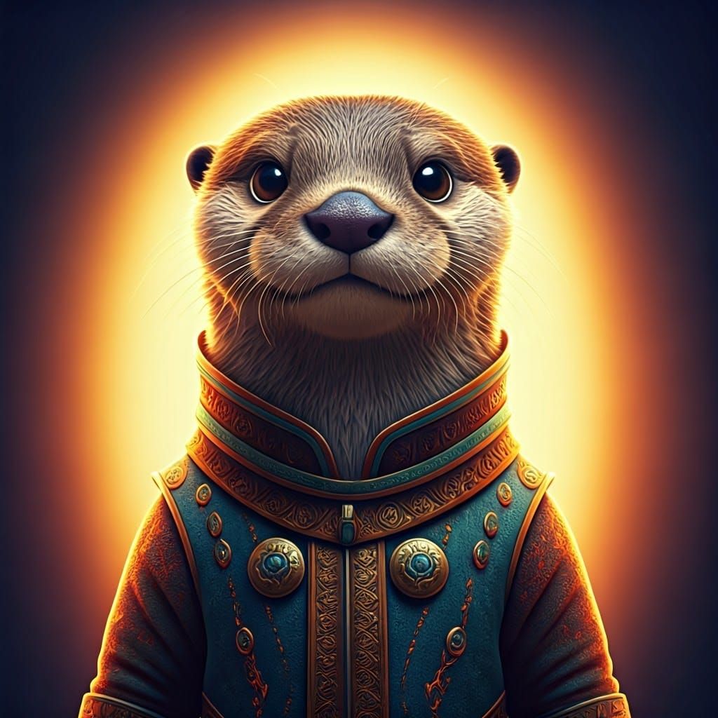 Heroic Otter in Vibrant Concept Art Style