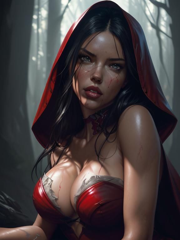 Red Riding Hood Portrait in Digital Art Style