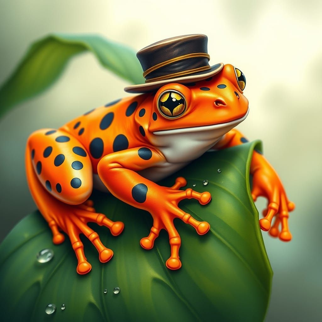 Frog in Regal Attire, Whimsical Watercolor Illustration