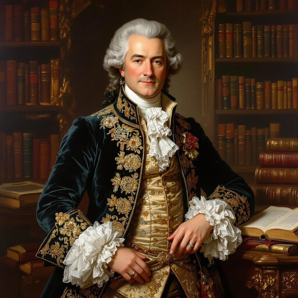 Marquis de St Germain in Baroque Parisian Study