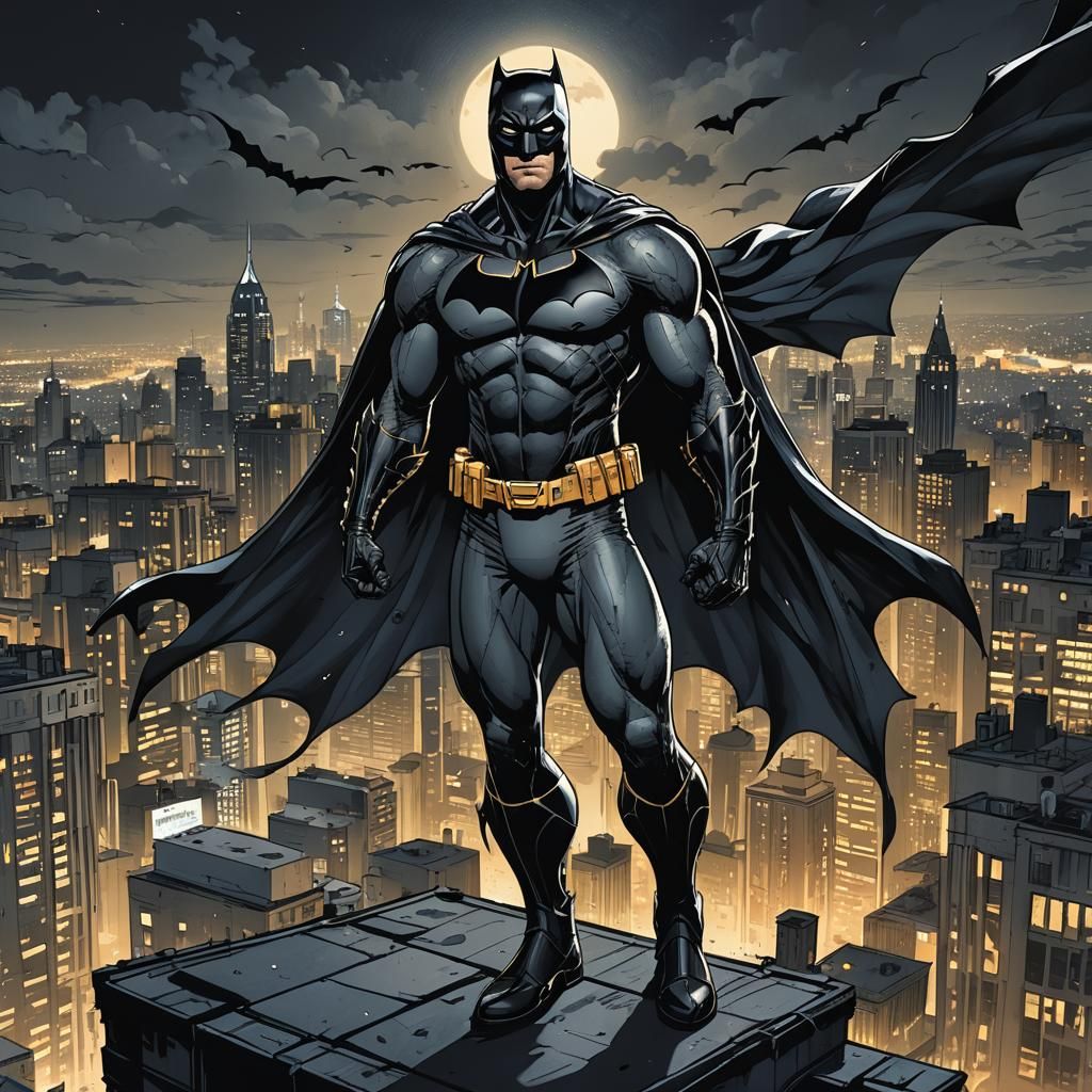 Batman and Black Panther Fusion in Comic Art