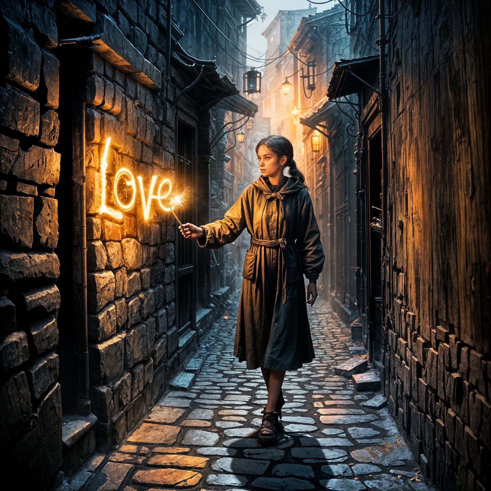 Love in a Dark Alley: Matte Painting