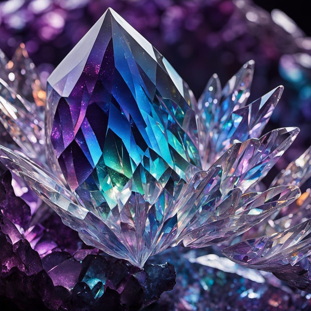 Crystal Fairy on Amethyst Geode: Ethereal Fantasy Art