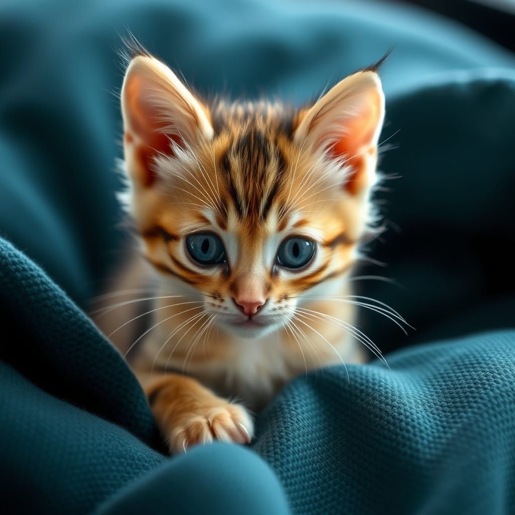 Cute Kitten Image Generated by AI