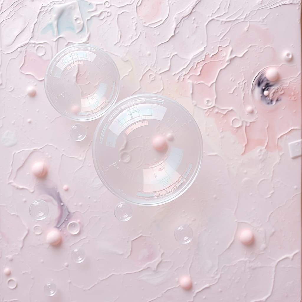 Ethereal Pastel Bubbles in Impasto Texture