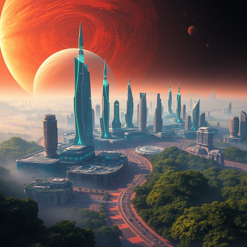 Terraformed Venus: A Futuristic Metropolis