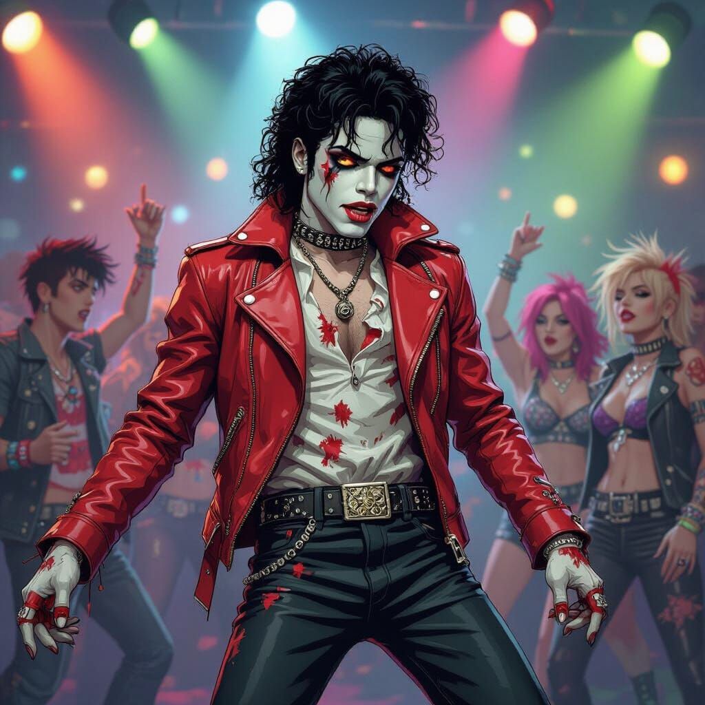 Pop Art Zombie Michael Jackson Dancing at Punk Rave