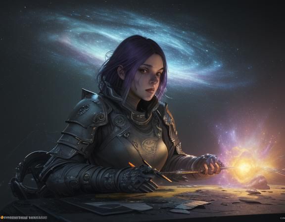 Galaxy in Space Graffiti Art: 3D Game Cinematic