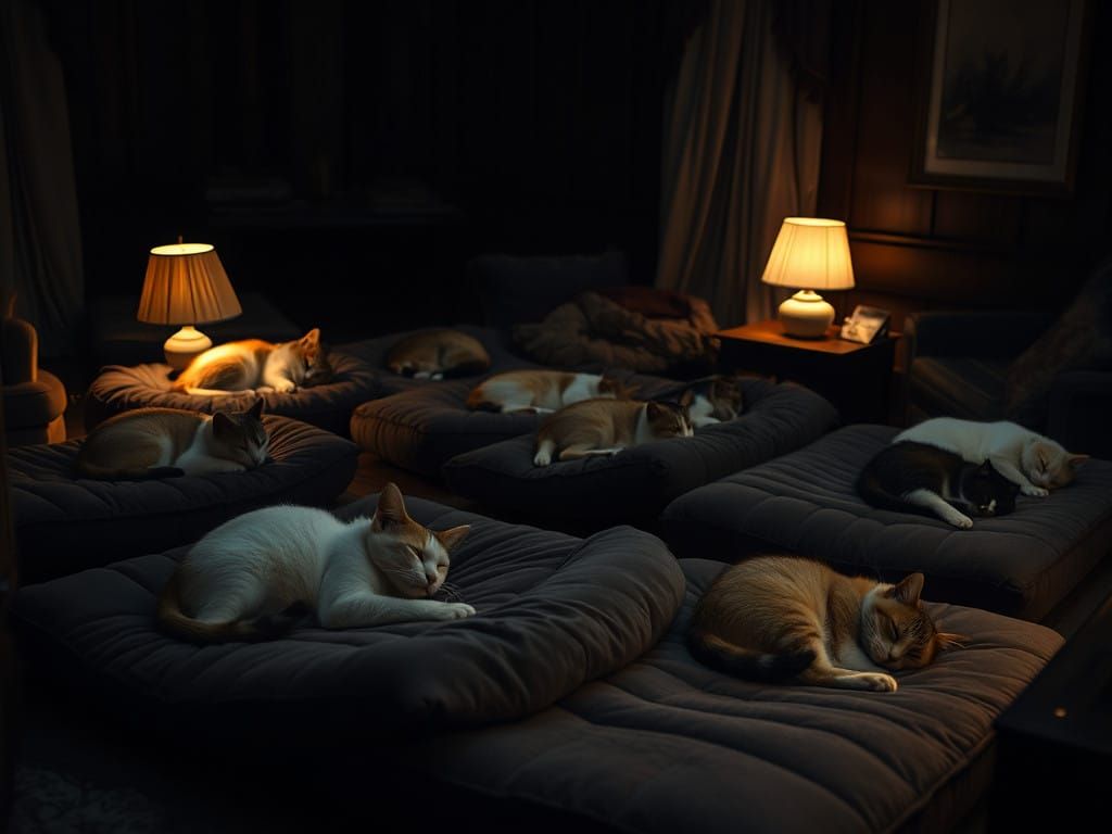 Cats in Cozy Velvet Haven