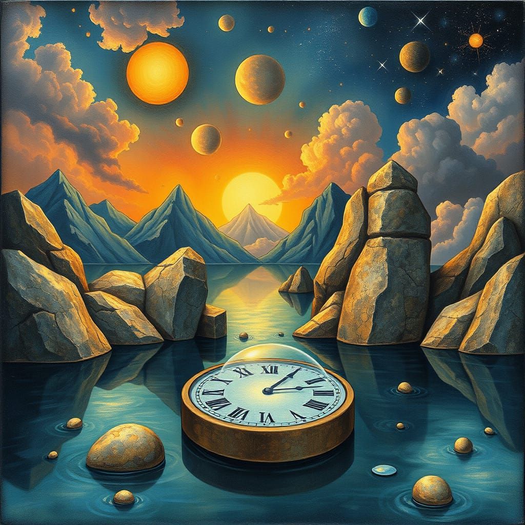 Ethereal Time Traveler in a Dreamlike State