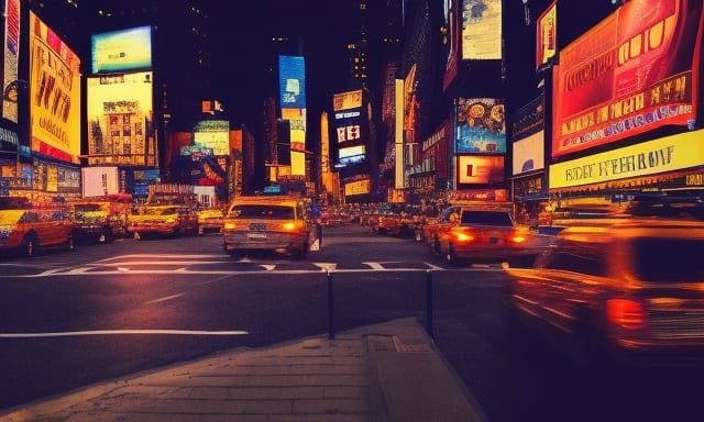 New York City Streets at Night Photography