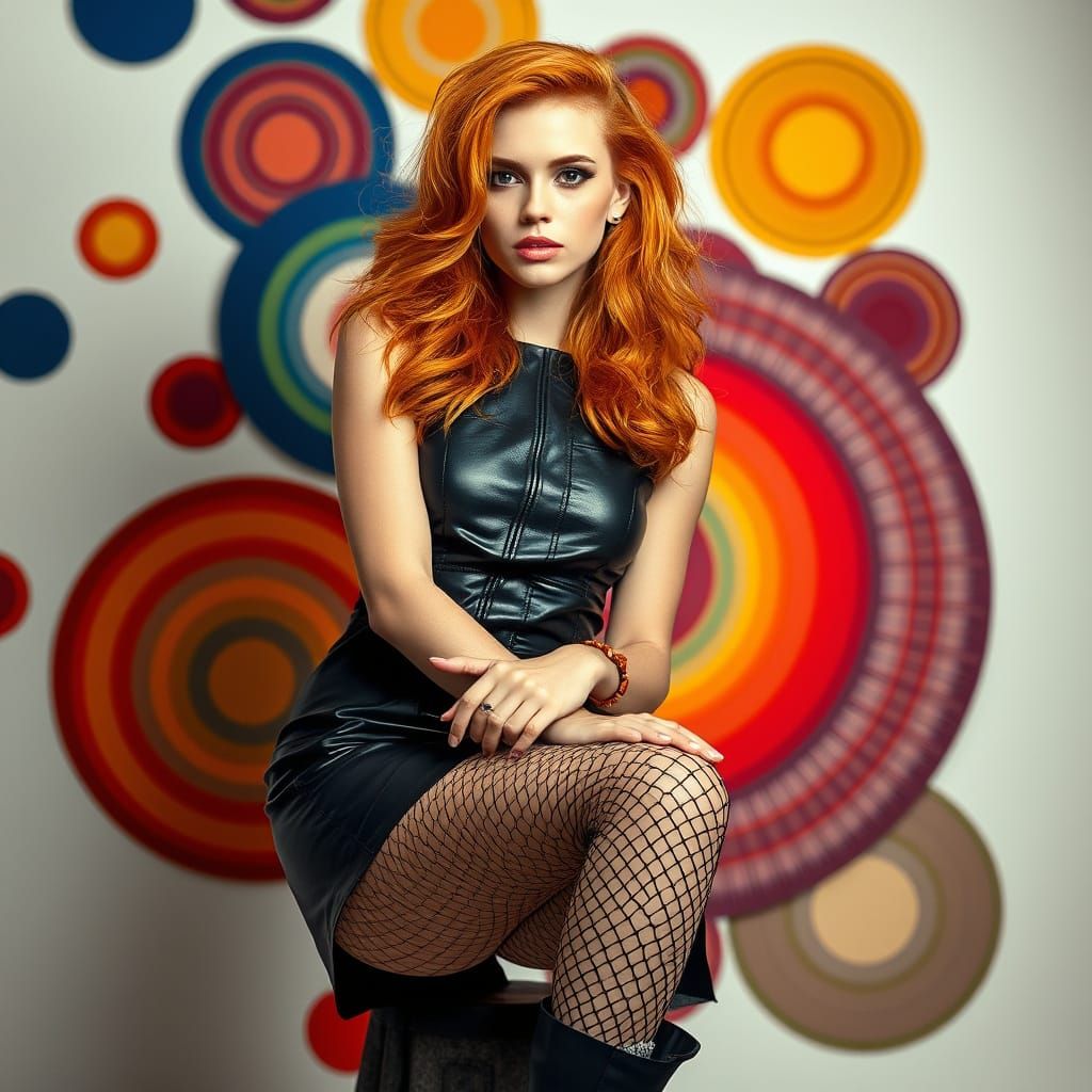 Fashion Portrait of Woman with Orange Hair