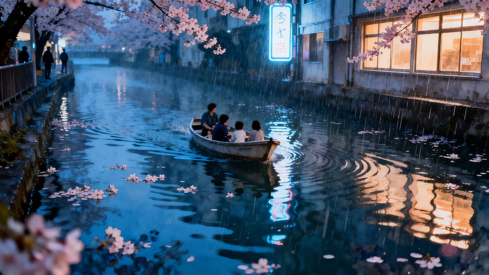 Neo-Tokyo Canals in Blue Hour: A Future Memory