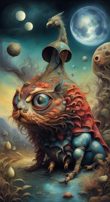 Kaspar Hauser Legend in Psychedelic Art Style