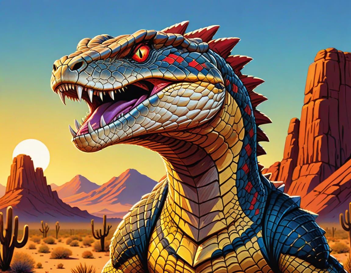 Diamondback in Western Comic Book Art Style