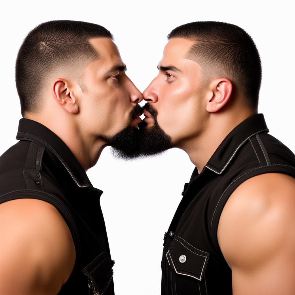 Identical Twins Kissing