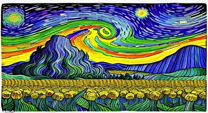 Psychedelic Banknote in Van Gogh Style