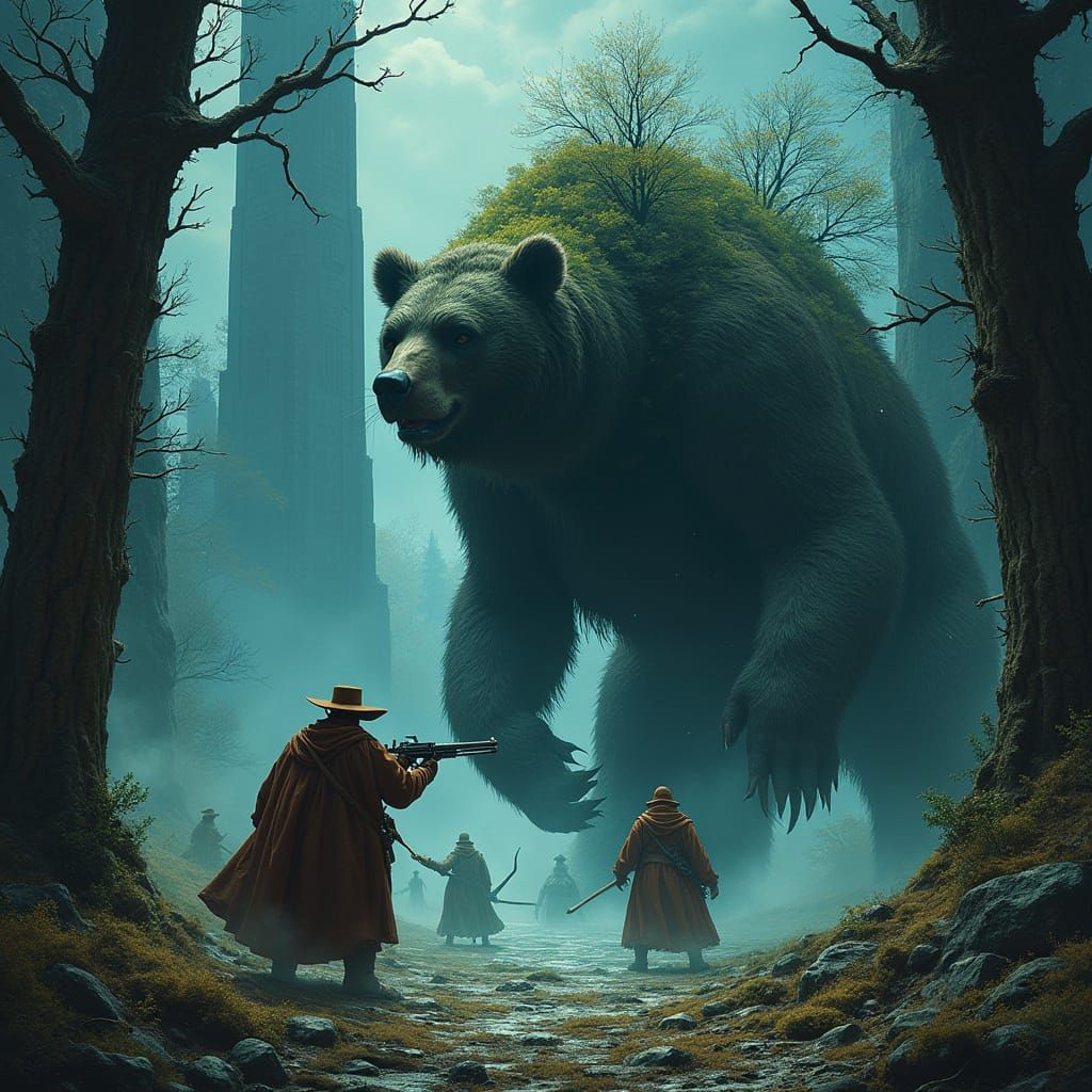 Gunslinger Battles Mir in Eerie Landscape