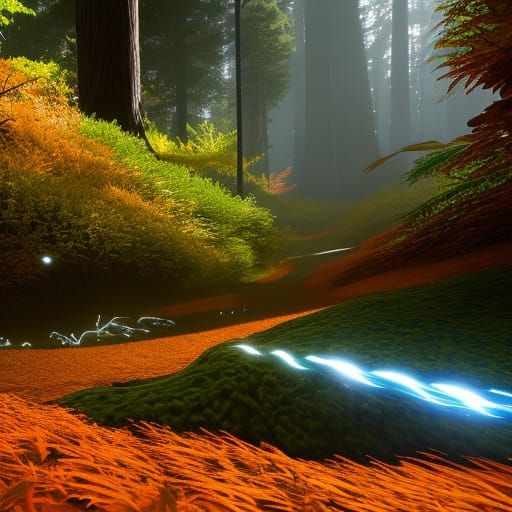 Glass Centipede Crawling Through Autumn Forest: 3D Game Grap...