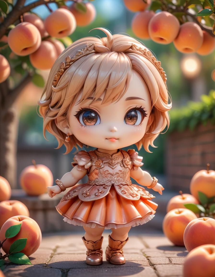 Cheerful Chibi Character with Bokeh Effect