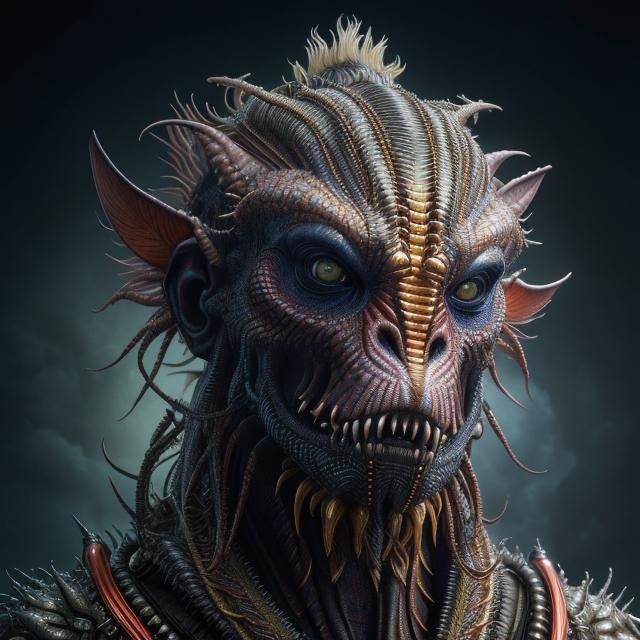 Hyperrealistic Portrait of a Strange Creature in Sci-Fi