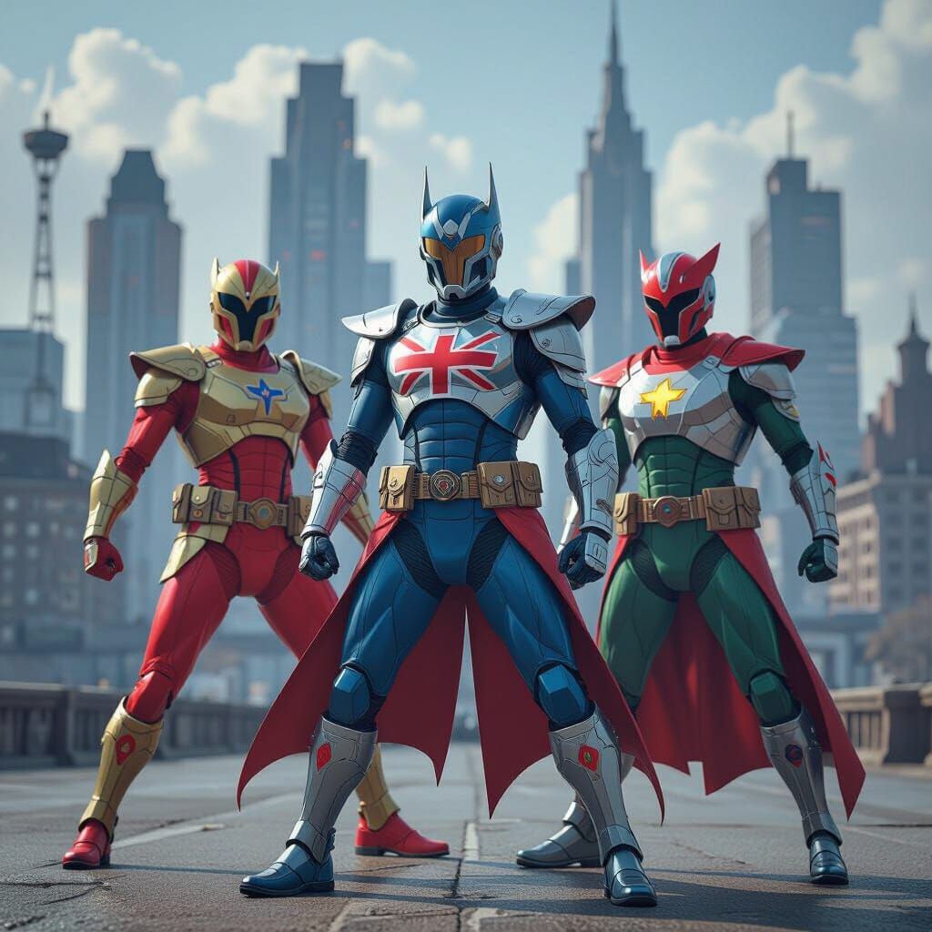 Armored England Warriors in Futuristic Realism Style