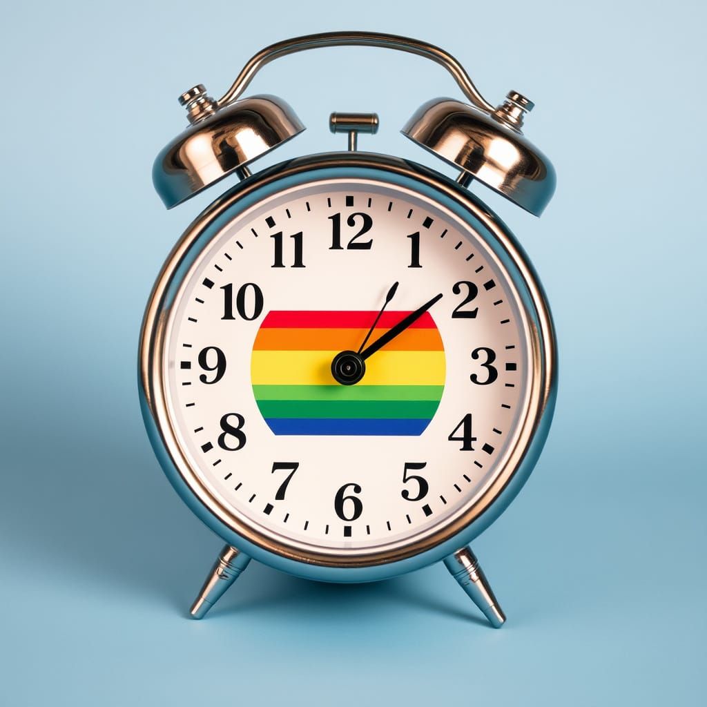 Retro-Futuristic Gay Pride Alarm Clock