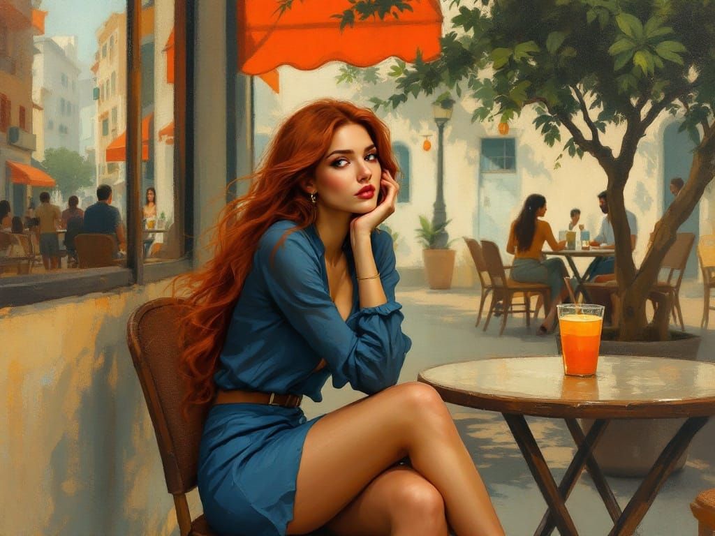 Contemplative Woman in Earthy Tones