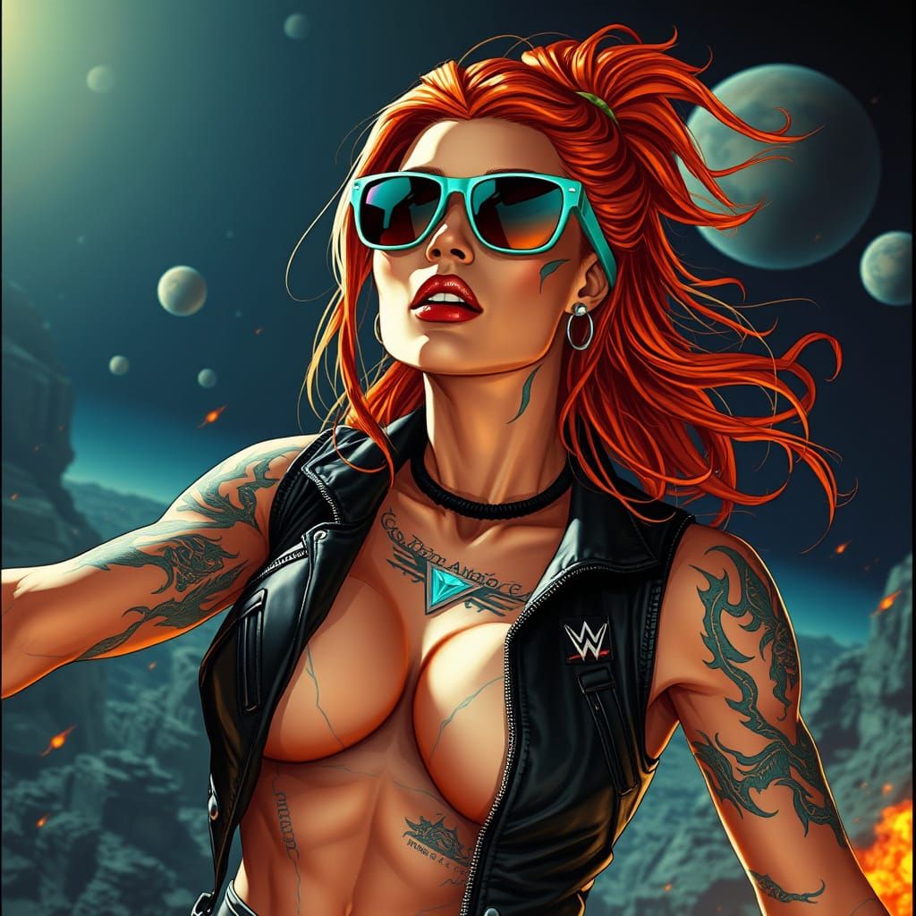 Android Wrestler Blasts Off in Dark Fantasy Film Still