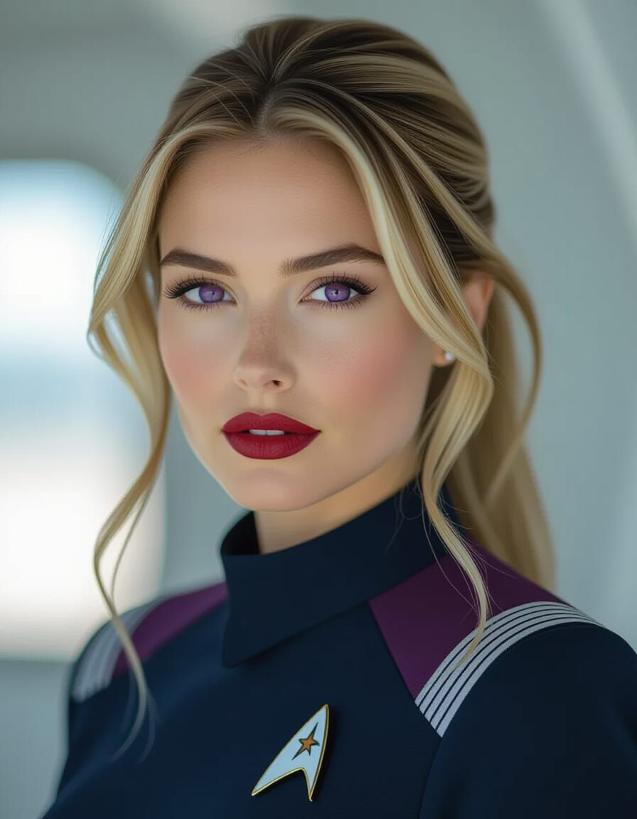 Star Trek Doctor with Purple Eyes in Studio Portrait