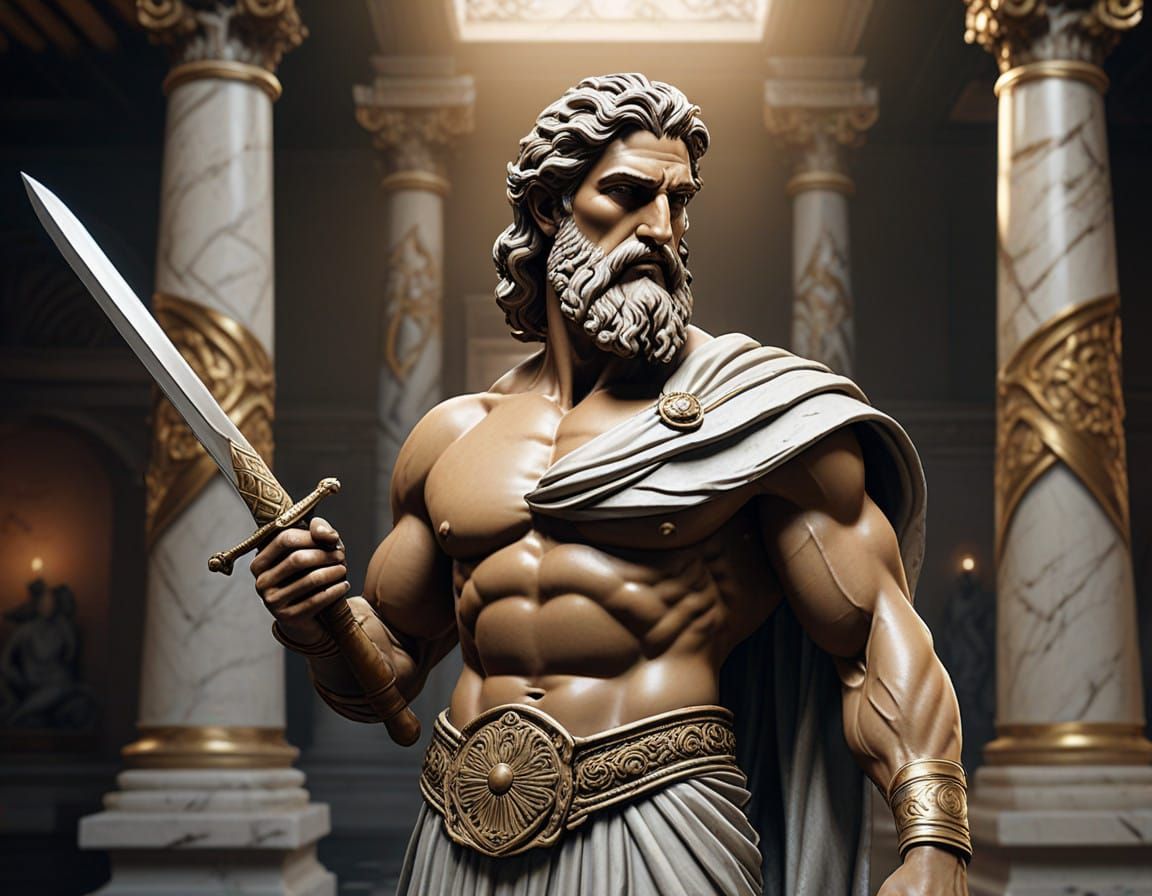 Stoic Warrior in Classical Splendor