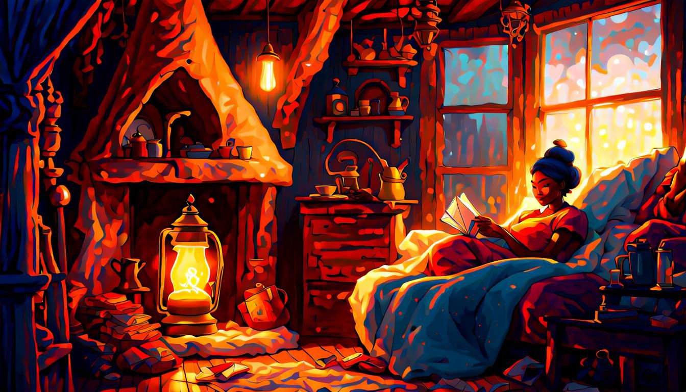 Genie in Lamp with Cosy Cottage-Core Vibes