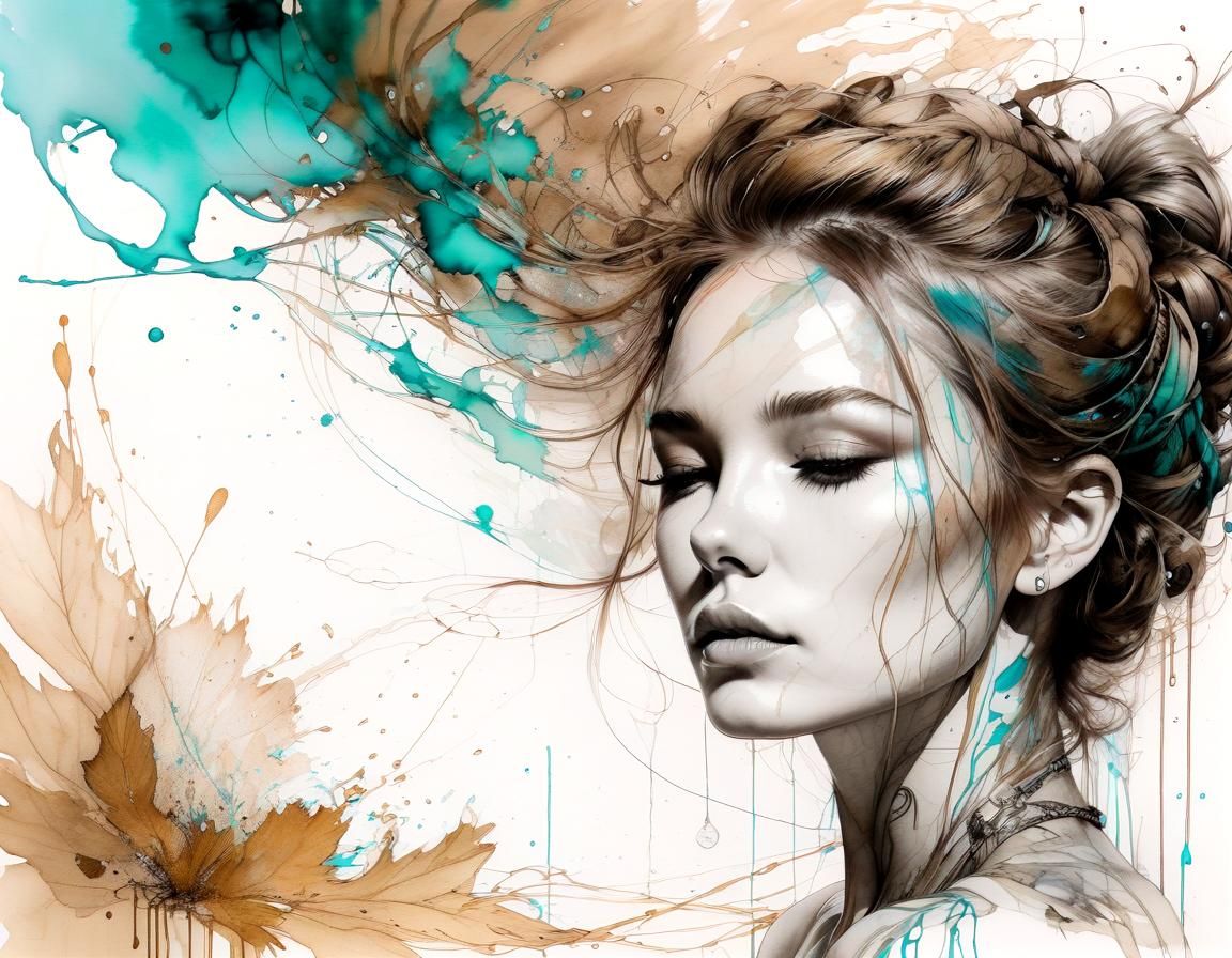 Ethereal Portrait in Ink and Graphite