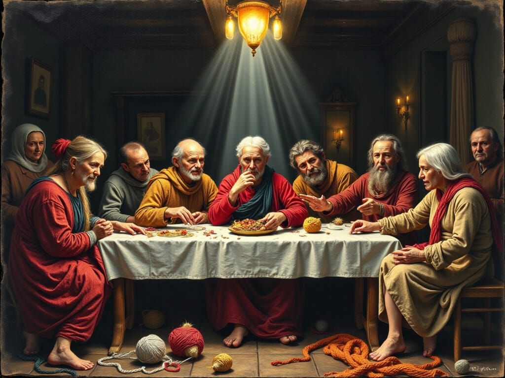 The Last Supper Oil Painting with Dramatic Lighting