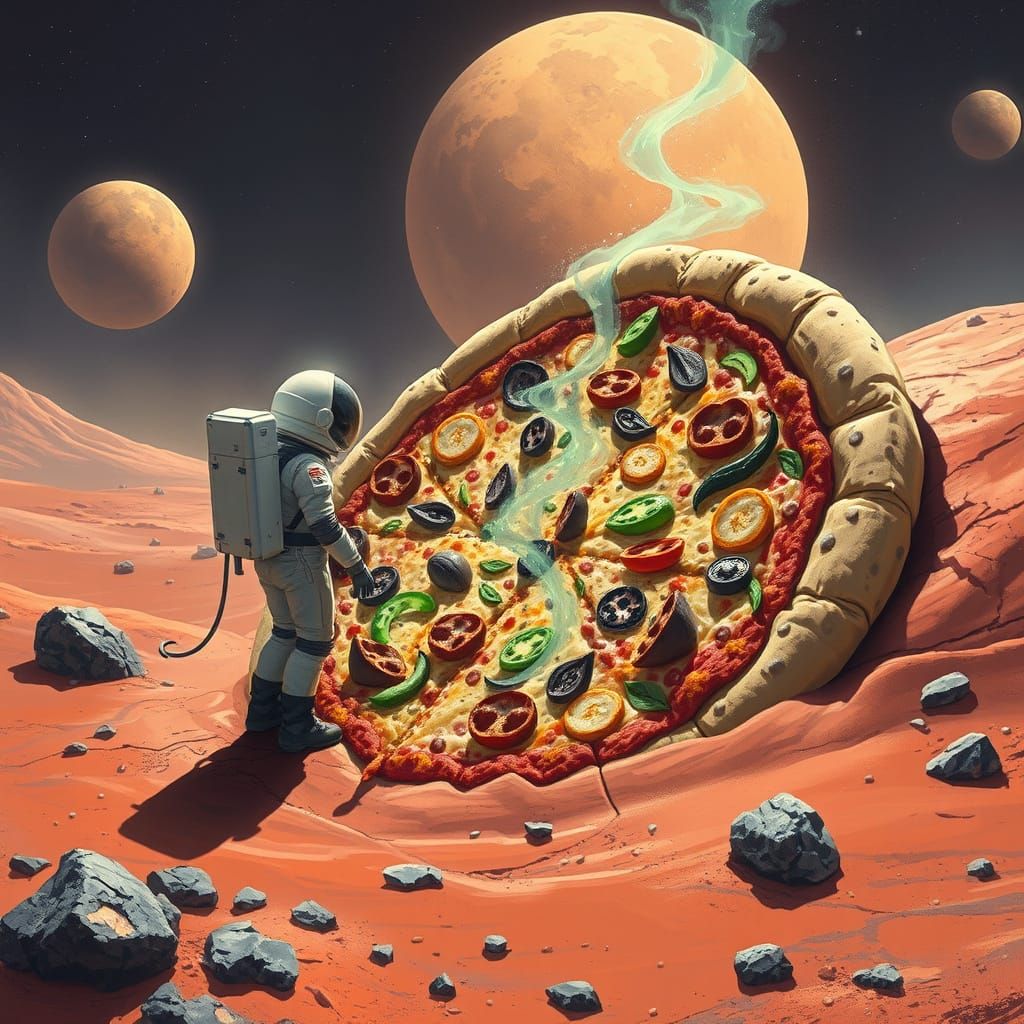 Astronaut Finds Giant Alien Pizza on Mars