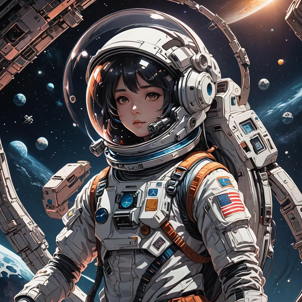 Anime Style Astronaut in Deep Color