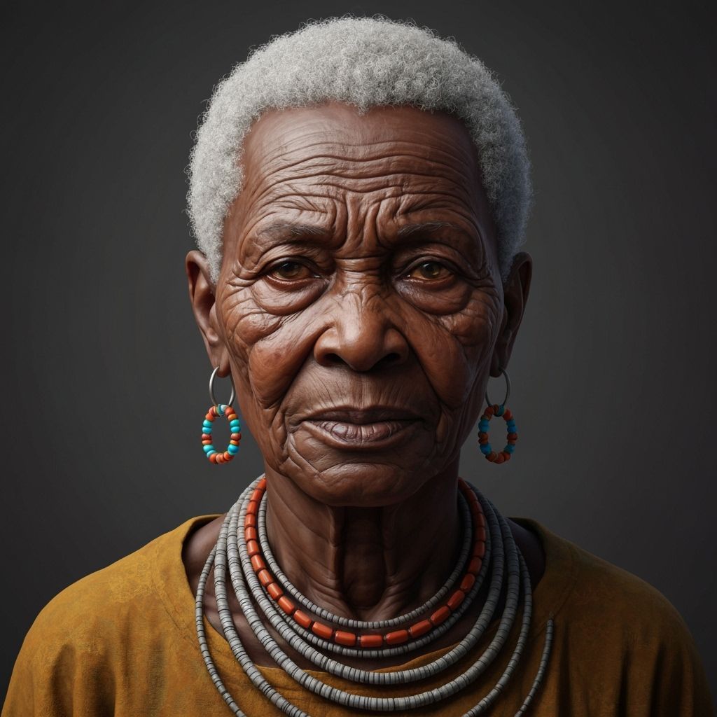 Wise African Woman Portrait in Hyperdetailed Digital Art