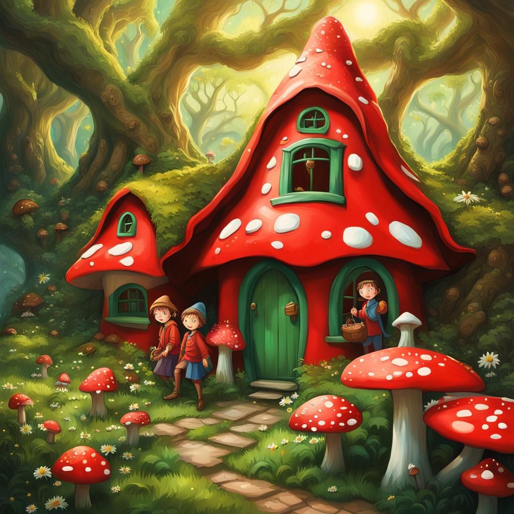 Happy Elves in Vibrant Hobbit Tree House