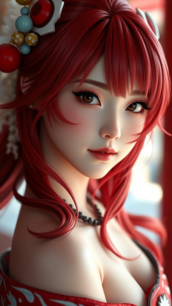 Genshin Impact's Yae Miko in a Hyper-Realistic Portrait