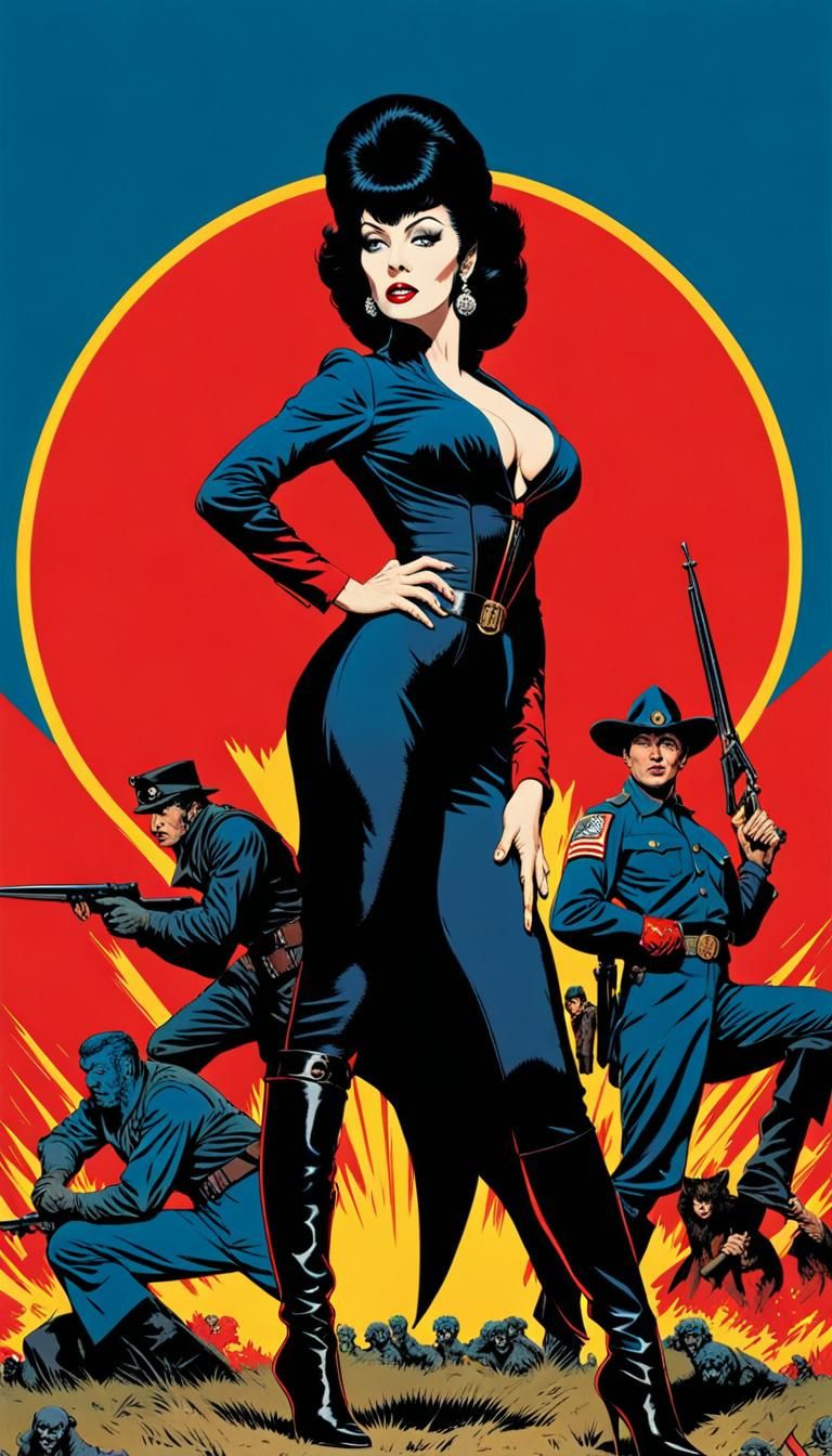 Elvira as a Civil War superhero